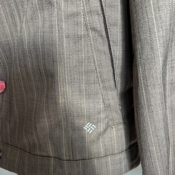 Columbia Omni-Tech Jacket Women Medium Hood Brown Tan Waterproof Ski Parka Coat - Picture 6 of 13